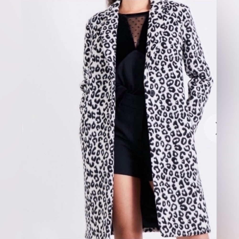 Maje Garouny Leopard  Felt Coat